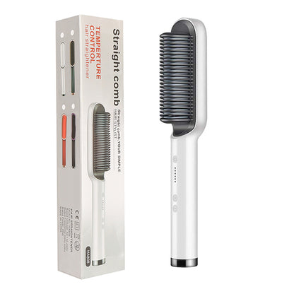 New 2 in 1 Hair Straightener Hot Comb Negative Ion Curling Tong Dual-Purpose Electric Hair Brush