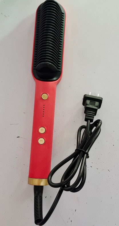 New 2 in 1 Hair Straightener Hot Comb Negative Ion Curling Tong Dual-Purpose Electric Hair Brush