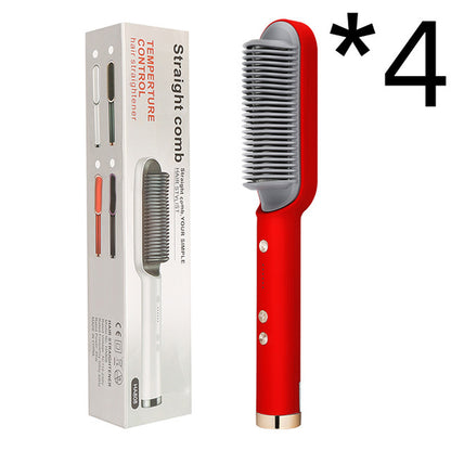 New 2 in 1 Hair Straightener Hot Comb Negative Ion Curling Tong Dual-Purpose Electric Hair Brush