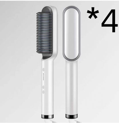 New 2 in 1 Hair Straightener Hot Comb Negative Ion Curling Tong Dual-Purpose Electric Hair Brush
