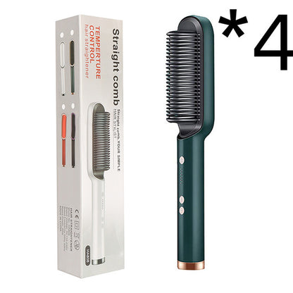 New 2 in 1 Hair Straightener Hot Comb Negative Ion Curling Tong Dual-Purpose Electric Hair Brush